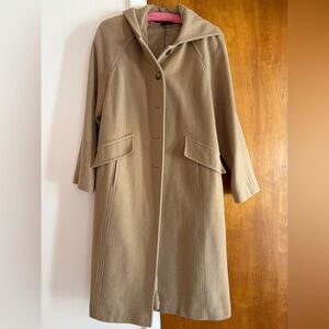 London Fog Hooded Wool Blend Trench